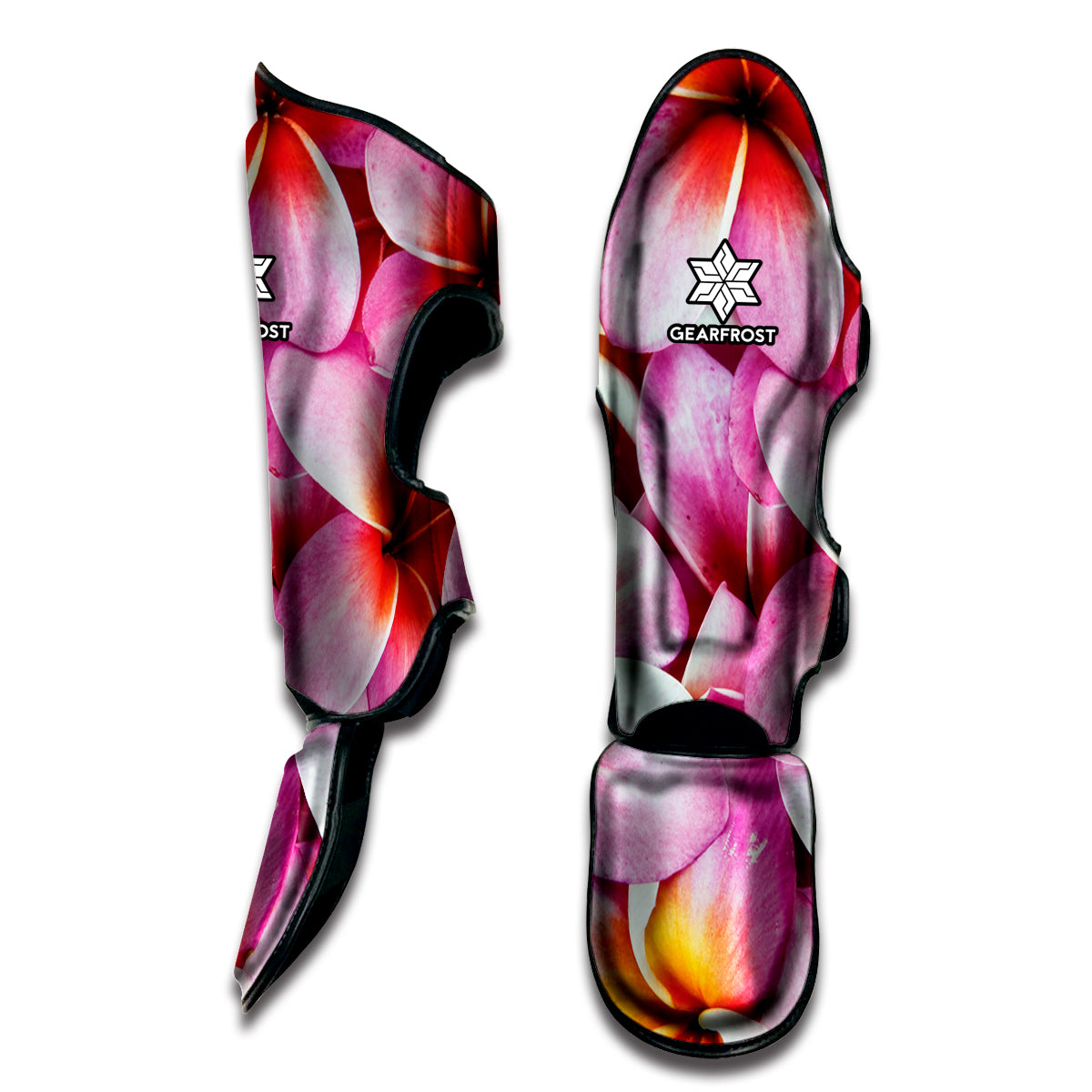 Pink Frangipani Flower Print Muay Thai Shin Guard