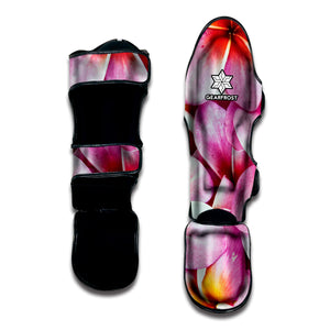 Pink Frangipani Flower Print Muay Thai Shin Guard