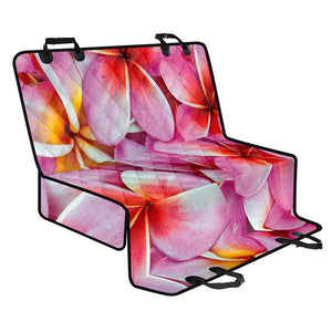 Pink Frangipani Flower Print Pet Car Back Seat Cover