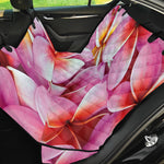 Pink Frangipani Flower Print Pet Car Back Seat Cover