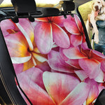 Pink Frangipani Flower Print Pet Car Back Seat Cover