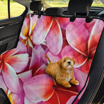 Pink Frangipani Flower Print Pet Car Back Seat Cover