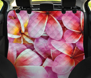 Pink Frangipani Flower Print Pet Car Back Seat Cover