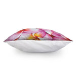 Pink Frangipani Flower Print Pillow Cover