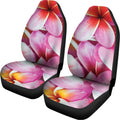 Pink Frangipani Flower Print Universal Fit Car Seat Covers