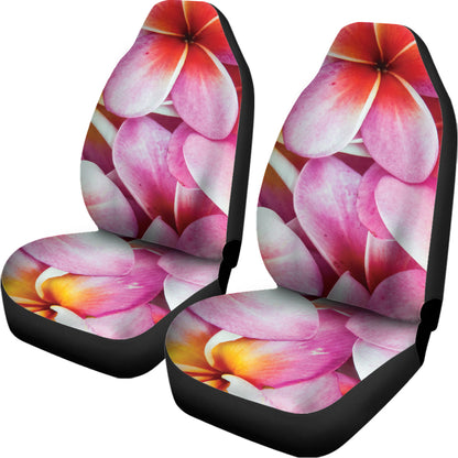Pink Frangipani Flower Print Universal Fit Car Seat Covers