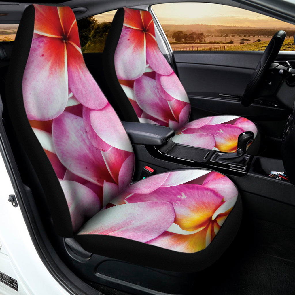 Pink Frangipani Flower Print Universal Fit Car Seat Covers