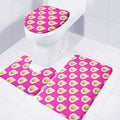 Pink Fried Eggs Pattern Print 3 Piece Bath Mat Set