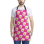 Pink Fried Eggs Pattern Print Apron