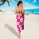 Pink Fried Eggs Pattern Print Beach Sarong Wrap