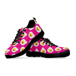 Pink Fried Eggs Pattern Print Black Sneakers