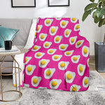 Pink Fried Eggs Pattern Print Blanket