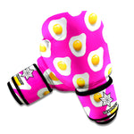 Pink Fried Eggs Pattern Print Boxing Gloves