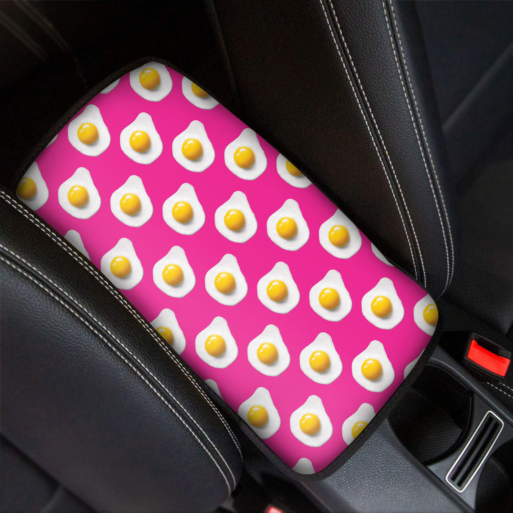 Pink Fried Eggs Pattern Print Car Center Console Cover
