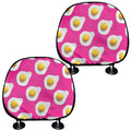 Pink Fried Eggs Pattern Print Car Headrest Covers