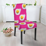 Pink Fried Eggs Pattern Print Dining Chair Slipcover