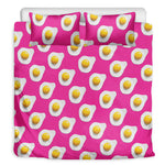 Pink Fried Eggs Pattern Print Duvet Cover Bedding Set