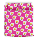 Pink Fried Eggs Pattern Print Duvet Cover Bedding Set