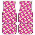 Pink Fried Eggs Pattern Print Front and Back Car Floor Mats