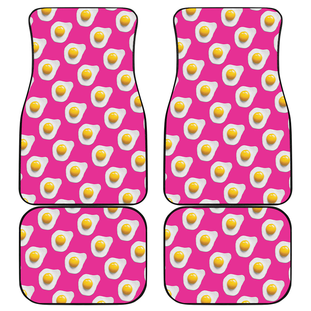 Pink Fried Eggs Pattern Print Front and Back Car Floor Mats