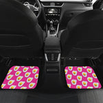 Pink Fried Eggs Pattern Print Front and Back Car Floor Mats