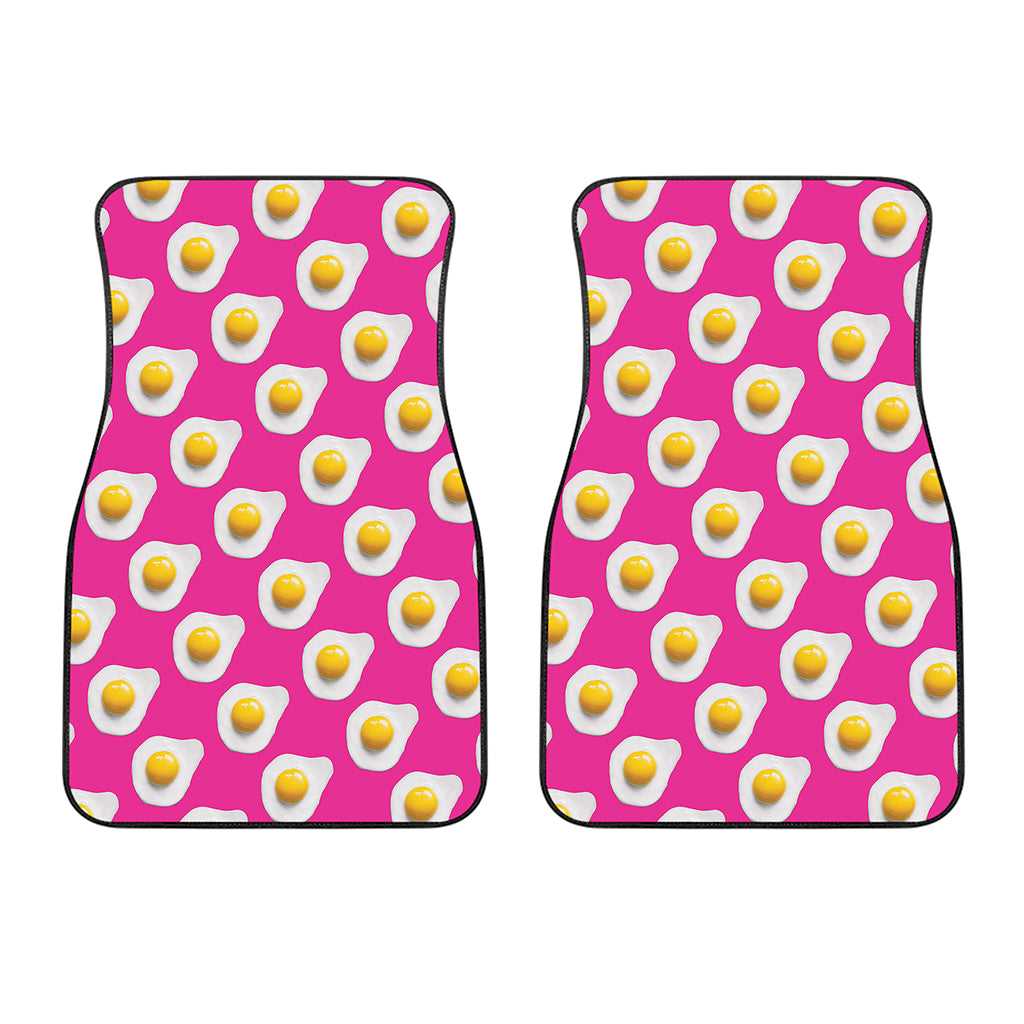 Pink Fried Eggs Pattern Print Front Car Floor Mats
