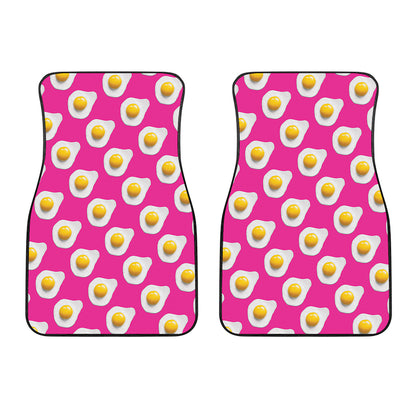 Pink Fried Eggs Pattern Print Front Car Floor Mats