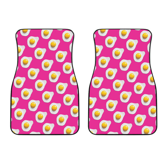 Pink Fried Eggs Pattern Print Front Car Floor Mats