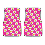 Pink Fried Eggs Pattern Print Front Car Floor Mats