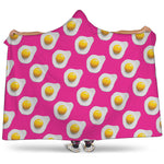 Pink Fried Eggs Pattern Print Hooded Blanket