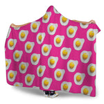 Pink Fried Eggs Pattern Print Hooded Blanket