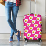 Pink Fried Eggs Pattern Print Luggage Cover