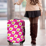Pink Fried Eggs Pattern Print Luggage Cover