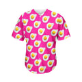 Pink Fried Eggs Pattern Print Men's Baseball Jersey