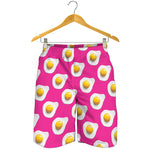 Pink Fried Eggs Pattern Print Men's Shorts