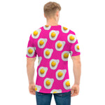Pink Fried Eggs Pattern Print Men's T-Shirt