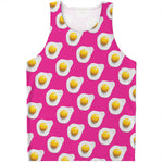 Pink Fried Eggs Pattern Print Men's Tank Top