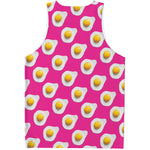 Pink Fried Eggs Pattern Print Men's Tank Top