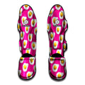 Pink Fried Eggs Pattern Print Muay Thai Shin Guards