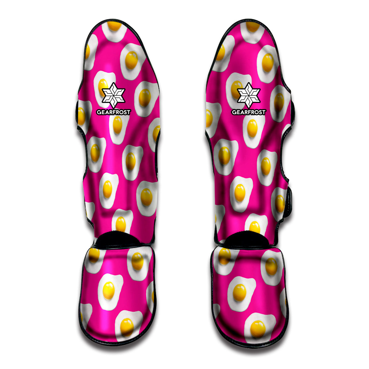 Pink Fried Eggs Pattern Print Muay Thai Shin Guard
