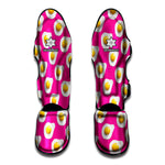 Pink Fried Eggs Pattern Print Muay Thai Shin Guard