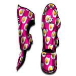 Pink Fried Eggs Pattern Print Muay Thai Shin Guard