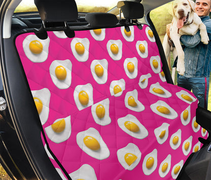 Pink Fried Eggs Pattern Print Pet Car Back Seat Cover