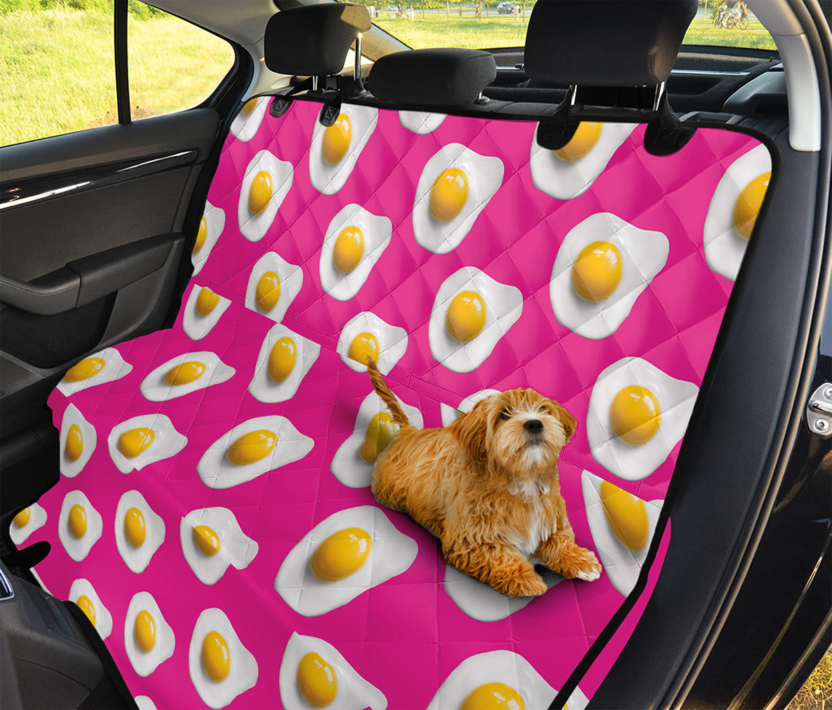 Pink Fried Eggs Pattern Print Pet Car Back Seat Cover