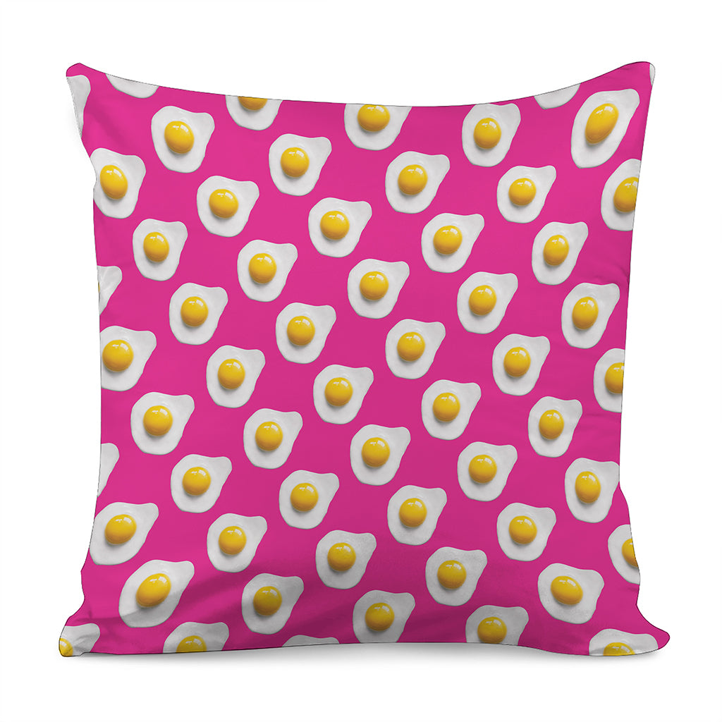 Pink Fried Eggs Pattern Print Pillow Cover