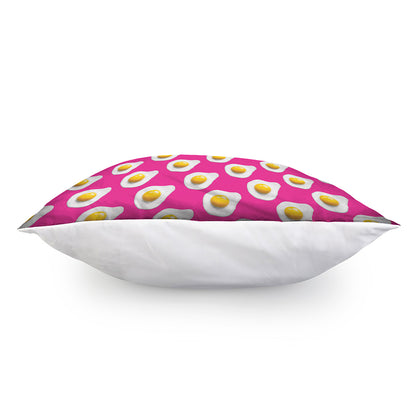 Pink Fried Eggs Pattern Print Pillow Cover