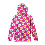 Pink Fried Eggs Pattern Print Pullover Hoodie