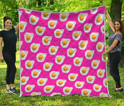 Pink Fried Eggs Pattern Print Quilt
