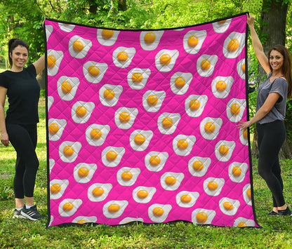 Pink Fried Eggs Pattern Print Quilt