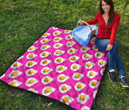 Pink Fried Eggs Pattern Print Quilt